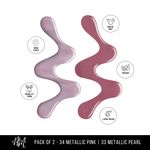 Buy NAILS & MORE: Enhance Your Style with Long Lasting in Metallic Pink - Metallic Pearl Pack of 2 - Purplle