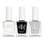 Buy NAILS & MORE: Enhance Your Style with Long Lasting in Pure White - Black - Grey Set of 3 - Purplle