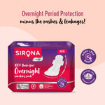 Buy Sirona Max Overnight Sanitary Pads, 100% Rash Free | 8 Thick XXXL+ Pad for Women | Upto 0% Leaks | Suitable for Heavy Flow | GOTS Certified Organic Cotton Sanitary Pad - Purplle