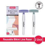 Buy Sirona Reusable Bikini Hair Removal Razor for Women | Japanese precision shave | Nano-blade technology | Chromium & PTFE-coated | No cuts | No irritation | Safe & Hygienic(Pack of 2) - Purplle