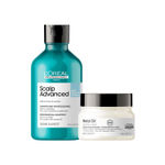Buy L'Oreal Professionnel Scalp Advanced Anti-Dandruff Dermo-Clarifier Shampoo+ Combo of Serie Expert Metal DX Hair Mask(300ml+250gm) - Purplle