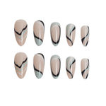Buy Secret Lives Almond nail Geomatric Lines 24 Pcs - Purplle