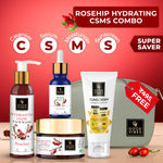 Buy Good Vibes Rosehip Hydrating CSMS Combo (Facewash + Serum + Moisturizer + Sunscreen) (Free Pouch) - Purplle
