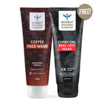 Buy Bombay Shaving Company Coffee Face Wash and Charcoal Peel Off Mask 100g Combo - Purplle
