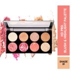 Buy Half N Half HD Pro Blush & Highlight Makeup Multicolour Palette 01A (18 gm) - Purplle