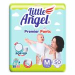 Buy Little Angel Premier Pants Baby Diapers, Medium (M) Size, 50 Count with Wetness Indicator, 7-11 Kg - Purplle