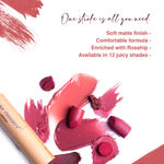 Buy Juicy Chemistry Lipstick, Soft Matte Finish, Intensely pigmented & long-lasting, Enriched with Rosehip & Green Tea - (3.5 gm) Azalea LS12 - Purplle