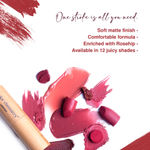 Buy Juicy Chemistry Lipstick, Soft Matte Finish, Intensely pigmented & long-lasting, Enriched with Rosehip & Green Tea - (3.5 gm) Carnation LS06 - Purplle