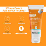 Buy The Derma Co. Ultra Light Zinc Mineral Sunscreen with SPF 50 PA+++ For Broad Spectrum, UVA ,UVB & Blue Light Protection - 50 gm - Purplle