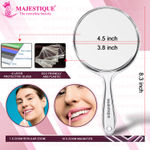 Buy Majestique Dual Side Large Handheld Mirror, 1X/10X Magnifying Mirror Perfect for Shaving, Makeup - Multicolor - Purplle