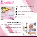 Buy Majestique Dual Side Large Handheld Mirror, 1X/10X Magnifying Mirror Perfect for Shaving, Makeup - Multicolor - Purplle