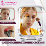 Buy Majestique Table Top Double Side Makeup Mirror, 1X/20X Square Magnifying Mirror, 180 Degree Stand - Multicolor - Purplle