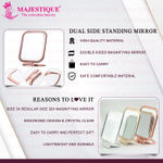 Buy Majestique Table Top Double Side Makeup Mirror, 1X/20X Square Magnifying Mirror, 180 Degree Stand - Multicolor - Purplle