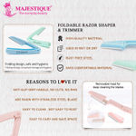 Buy Majestique Facial Razor for Trimming | Foldable & Reusable | Face Razor for Women | For Body, Face, Upper Lip, Eyebrow Razor - 5 Pcs/Multicolor - Purplle