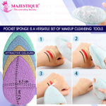 Buy Majestique Facial Head Band, Dual Sided Silicone Brush with Makeup Remover Sponge - Color May Vary Combo of 3 - Purplle