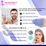 Buy Majestique Facial Head Band, Dual Sided Silicone Brush with Makeup Remover Sponge - Color May Vary Combo of 3 - Purplle