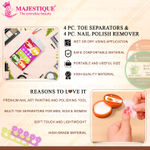 Buy Majestique Nail Polish Remover with Toe Separator Set | Effortlessly Remove Polish | Complete Nail Care Tool - 8Pcs/Multicolor - Purplle