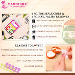 Buy Majestique Nail Polish Remover with Toe Separator Set | Effortlessly Remove Polish | Complete Nail Care Tool - 4Pcs/Multicolor - Purplle