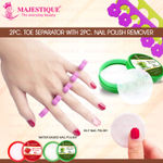 Buy Majestique Nail Polish Remover with Toe Separator Set | Effortlessly Remove Polish | Complete Nail Care Tool - 4Pcs/Multicolor - Purplle