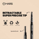 Buy MARS Micro Precision Eyebrow Pencil with Spoolie for Long Lasting and Natural finish - Black | 0.4g - Purplle