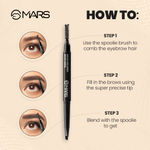 Buy MARS Micro Precision Eyebrow Pencil with Spoolie for Long Lasting and Natural finish - Black | 0.4g - Purplle