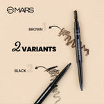 Buy MARS Micro Precision Eyebrow Pencil with Spoolie for Long Lasting and Natural finish - Black | 0.4g - Purplle