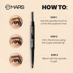 Buy MARS Micro Precision Brow Pencil with spoolie | Retractable & Easy Glide | Long Lasting & Natural finish (0.4 gm) (Brown) - Purplle