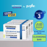 Buy DERMDOC Combo Kit Salicylic Acid Cleansing Bar for Back & Body Acne (Pack of 3) | gentle deep cleansing bar | oil control, acne prone skin | salicylic acid for back & body acne - Purplle