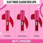 Buy SUGAR POP Mattelicious Trio - The Red Edit - 4.8 ml | Set of 3 Red Matte Lipcolours | Non-drying | Transfer-proof | Smudgeproof - Purplle