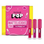 Buy SUGAR POP Mattelicious Trio - The Pink Edit - 4.8 ml | Set of 3 Pink Matte Lipcolours | Non-drying | Transfer-proof | Smudgeproof - Purplle