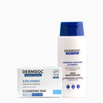 Buy DERMDOC Combo for Winter Body Care | ceramide & hyaluronic acid body lotion | vitamin e cream beauty bar | soap free formulation | moisturiser for winter | dry, flaky skin - Purplle
