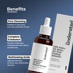 Buy Underated 25% AHA + 2% BHA + 5% PHA Peeling Solution Powered With Hyaluronic Acid Helps to Deeply Exfoliate and Gives Glow to Skin, 20 ml - Purplle