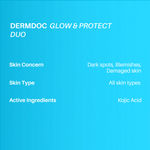 Buy DERMDOC Combo Kit Glow & Protect Combo | kojic acid night cream | dewy sunscreen spf 30 pa+++ | cream for dark spots, dullness | detan | sunscreen for dry skin - Purplle