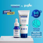 Buy DERMDOC Combo Kit for Pedicure at Home | urea foot cream | glycolic acid peeling solution | pedicure kit for dry, cracked heels | foot peel | smooth feet | foot cracks - Purplle
