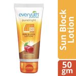 Buy Everyuth Naturals Pure & Light SPF 50 Sun Block Lotion +A Tan remover ScrubA 50 gm Free Combo - Purplle
