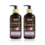 Buy WOW Skin Science Red Onion Black Seed Oil Shampoo & Conditioner Kit 300 ml+300 ml - Purplle
