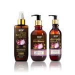 Buy WOW Skin Science Onion Black Seed Oil Restore & Rejuvenate Haircare kit (Shampoo + Hair Conditioner + Hair Oil) 650 ml - Purplle