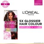 Buy L'Oreal Paris Casting Creme Gloss Hair Color With Glycolic Gloss Complex | Ultra Visible Shade 566 - Cherry Burgundy | 60ml + 40ml + 60g - Purplle