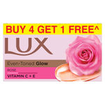 Buy Lux Even-toned Glow Bathing Soap infused with Vitamin C & E |For Superior Glow|Buy 4 Get 1 Free|150g - Purplle