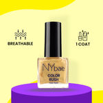 Buy NY Bae Color Rush Nail Paint - Golden Glee 01 (9 ml) | Chip Resistant | Long Lasting | Quick Dry | Gel Nail Polish - Purplle