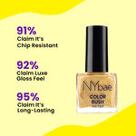 Buy NY Bae Color Rush Nail Paint - Golden Glee 01 (9 ml) | Chip Resistant | Long Lasting | Quick Dry | Gel Nail Polish - Purplle