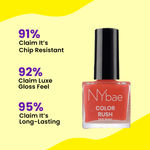 Buy NY Bae Color Rush Nail Paint - Flirty Orange 04 (9 ml) | Chip Resistant | Long Lasting | Quick Dry | Gel Nail Polish - Purplle
