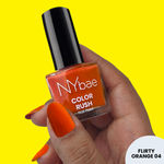 Buy NY Bae Color Rush Nail Paint - Flirty Orange 04 (9 ml) | Chip Resistant | Long Lasting | Quick Dry | Gel Nail Polish - Purplle