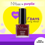 Buy NY Bae Color Rush Nail Paint - Devil Desire 08 (9 ml) | Chip Resistant | Long Lasting | Quick Dry | Gel Nail Polish - Purplle