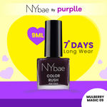Buy NY Bae Color Rush Nail Paint - Mulberry Magic 09 (9 ml) | Chip Resistant | Long Lasting | Quick Dry | Gel Nail Polish - Purplle