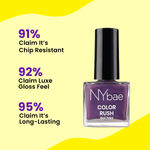 Buy NY Bae Color Rush Nail Paint - Starry Plum 19 (9 ml) | Chip Resistant | Long Lasting | Quick Dry | Gel Nail Polish - Purplle