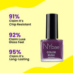 Buy NY Bae Color Rush Nail Paint - Plum Petal 20 (9 ml) | Chip Resistant | Long Lasting | Quick Dry | Gel Nail Polish - Purplle