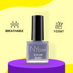 Buy NY Bae Color Rush Nail Paint - Smokey Blue 21 (9 ml) | Chip Resistant | Long Lasting | Quick Dry | Gel Nail Polish - Purplle