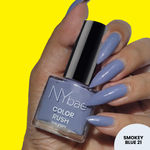 Buy NY Bae Color Rush Nail Paint - Smokey Blue 21 (9 ml) | Chip Resistant | Long Lasting | Quick Dry | Gel Nail Polish - Purplle