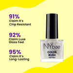 Buy NY Bae Color Rush Nail Paint - Silver Shimmy 33 (9 ml) | Chip Resistant | Long Lasting | Quick Dry | Gel Nail Polish - Purplle